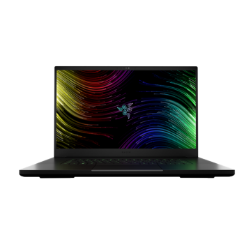 Laptop met kleurrijke achtergrond